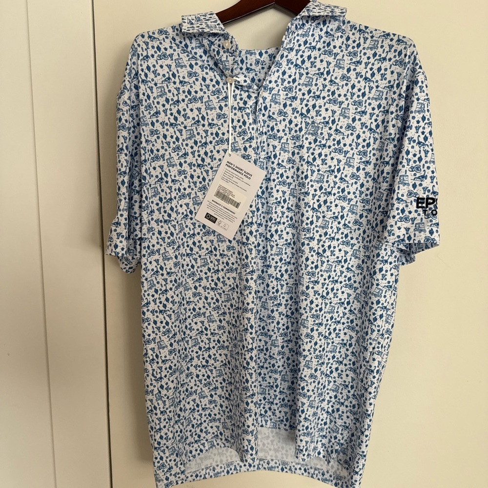 Rhoback Mens Blue Patterned Shirt